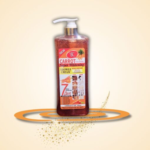 Gel de douche gommant extra blanchissant à base de carotte